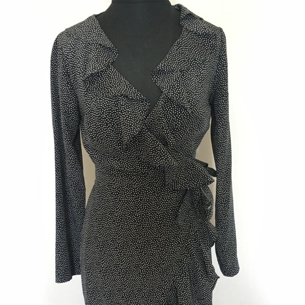 Club Monaco - Black Polka Dot Wrap Dress